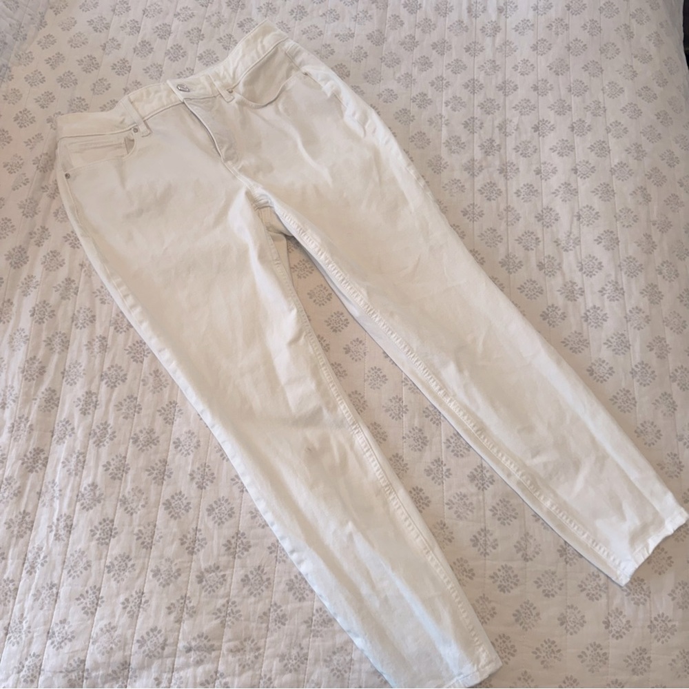 White House Black Market Skinny Ankle White Jeans